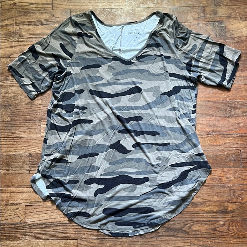 Torrid Gray Graphic Cuffed Sleeve Tee